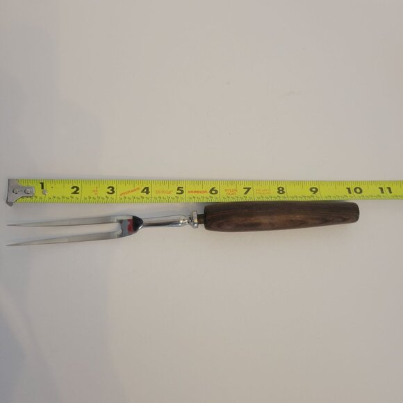 Vintage Carving Fork With Wooden Handle & Stainless Steel Prongs - Picture 5 of 5